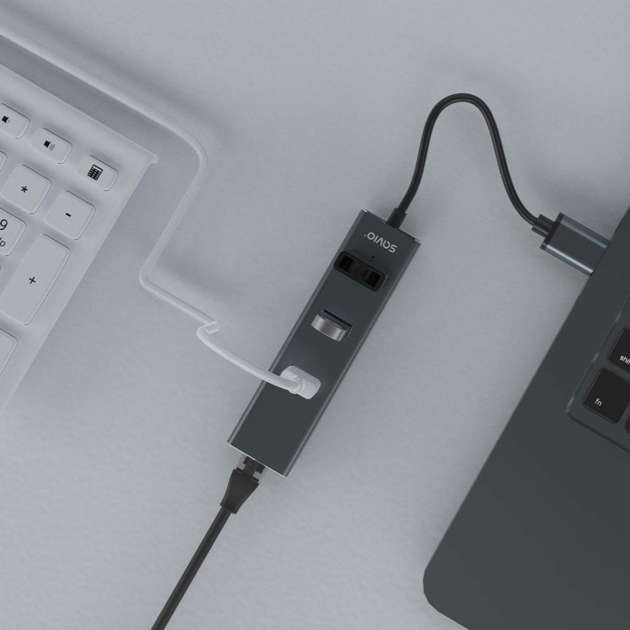trzy porty USB-A 3.1 Gen 1 huba SAVIO AK-58